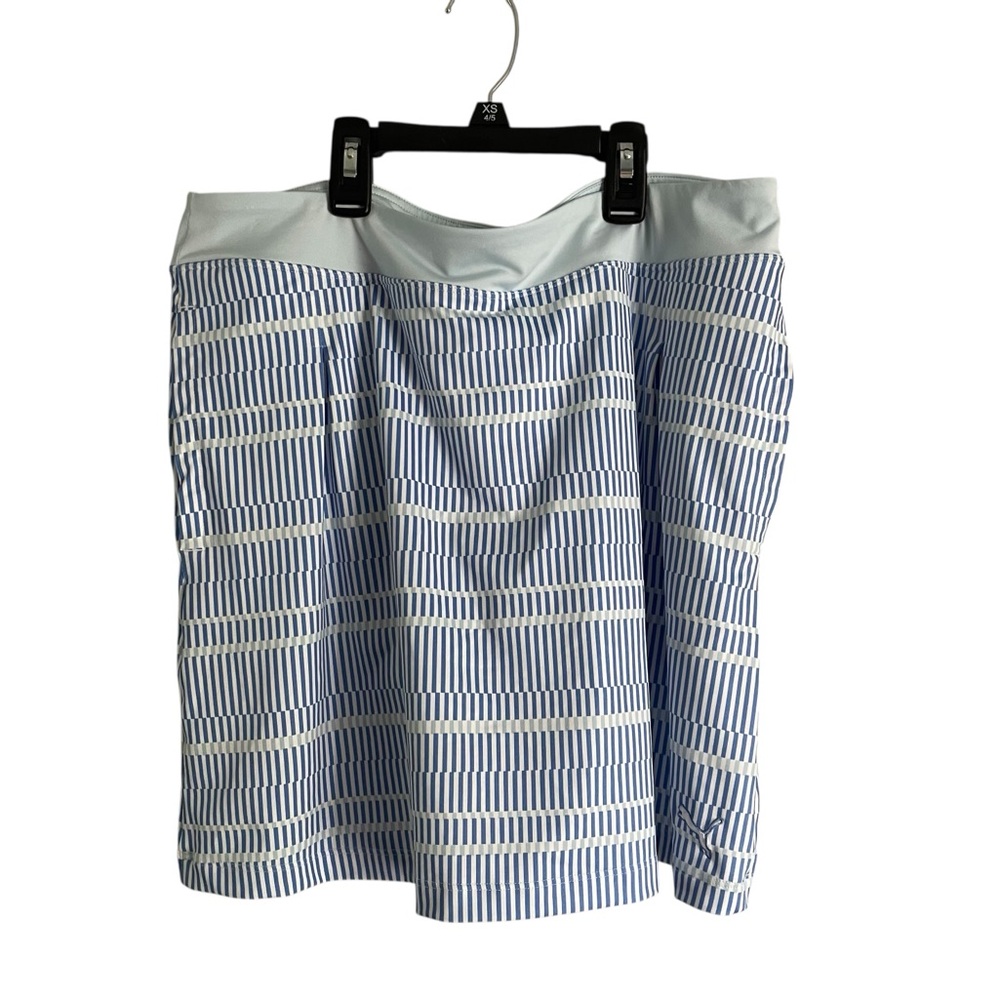 Puma Women’s Skort Athletic Jersey Knit Tennis Skirt Blue White Print Sz M